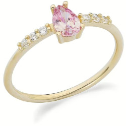 Anello Donna Ambrosia in Oro Giallo 375% con Zircone Rosa KAAZ 022