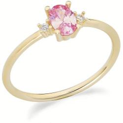 Anello Donna Ambrosia in Oro Giallo 375% con Zirconi Rosa KAAZ 025