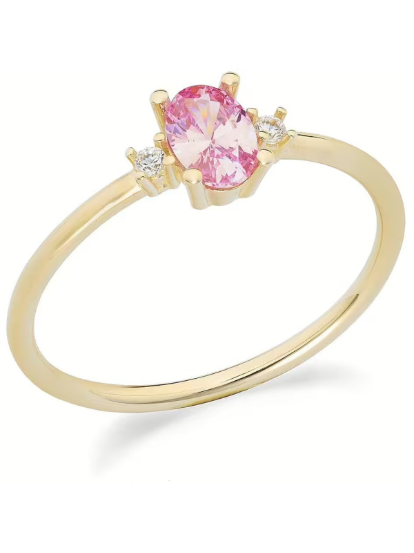 Anello Donna Ambrosia in Oro Giallo 375% con Zirconi Rosa KAAZ 025