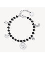 Bracciale Donna Brosway Chakra BHKB130 Portafortuna in Acciaio Silver e Nero Gufo