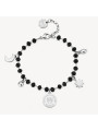 Bracciale Donna Brosway Chakra BHKB130 Portafortuna in Acciaio Silver e Nero Gufo