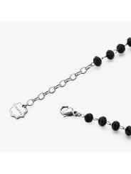 Bracciale Donna Brosway Chakra BHKB130 Portafortuna in Acciaio Silver e Nero Gufo