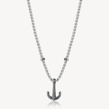 Collana Uomo Brosway Poseidon BPN02 in Acciaio Silver con Ancora