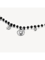 Bracciale Donna Brosway Chakra BHKB130 Portafortuna in Acciaio Silver e Nero Gufo