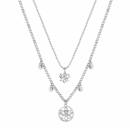 Collana da Donna Brosway BHKN064 Doppio Filo in Acciaio Con Fiore Di Loro