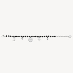 Bracciale Donna Brosway Chakra BHKB130 Portafortuna in Acciaio Silver e Nero Gufo