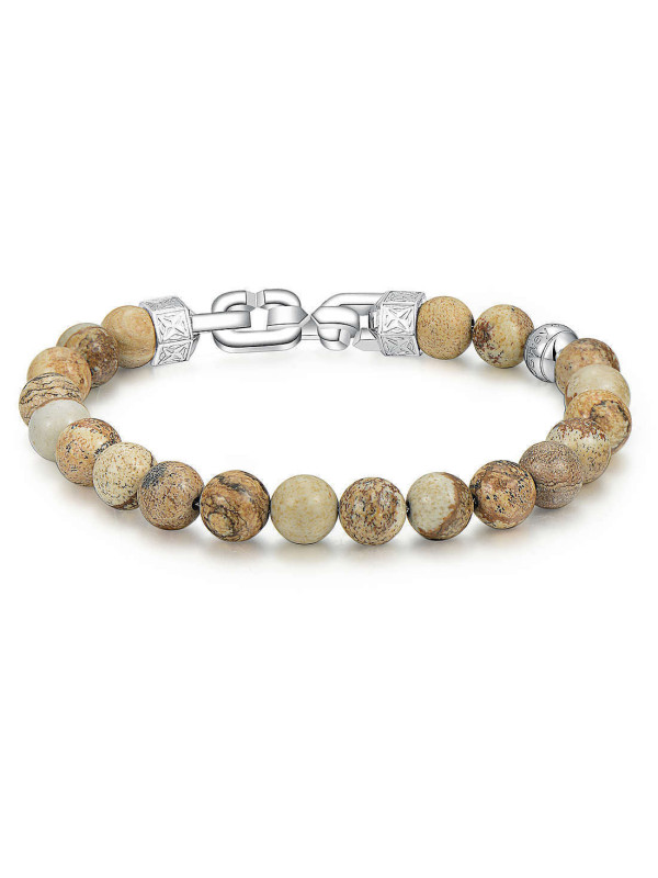 Bracciale Uomo Brosway Shanti BTH13 in Acciaio con Pietre Paesina