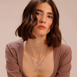 Collana da Donna Brosway BHKN064 Doppio Filo in Acciaio Con Fiore Di Loro