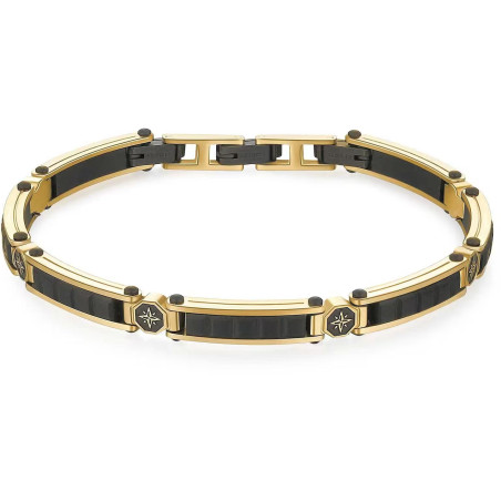 Bracciale Donna Brosway Backliner BBC12 in Acciaio Pvd Oro e Nero Rosa Dei Venti