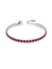 Bracciale Tennis Donna Liujo LJ2418 in Acciaio 316l Silver con Zirconi Rossi
