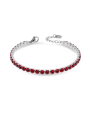 Bracciale Tennis Donna Liujo LJ2418 in Acciaio 316l Silver con Zirconi Rossi