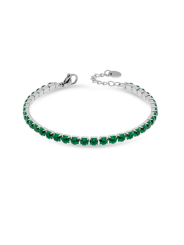 Bracciale Tennis Donna Liujo LJ2421 in Acciaio 316l Silver con Zirconi Verdi