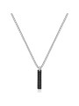 Collana Uomo Brosway Ink BIK111 in Acciaio Colore Silver, Pendente Zirconi Nero