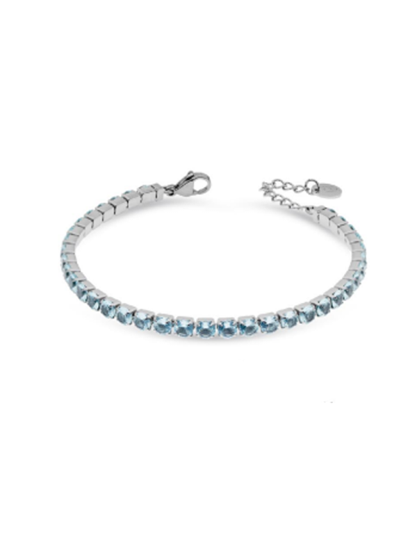Bracciale Tennis Donna Liujo LJ2427 in Acciaio 316l Silver con Zirconi Celeste