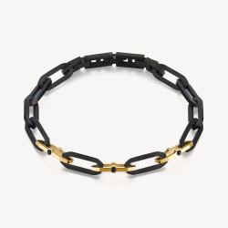 Bracciale Catena Uomo Brosway Caliburn BBU12 in Acciaio Pvd Nero e Oro