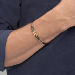 Bracciale Catena Uomo Brosway Caliburn BBU12 in Acciaio Pvd Nero e Oro