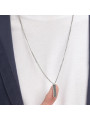 Collana Uomo Brosway Ink BIK111 in Acciaio Colore Silver, Pendente Zirconi Nero