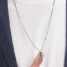 Collana Uomo Brosway Ink BIK111 in Acciaio Colore Silver, Pendente Zirconi Nero