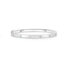 Bracciale Rigido Donna Liujo LJ2458 in Acciaio 316l Silver con Zirconi Bianchi