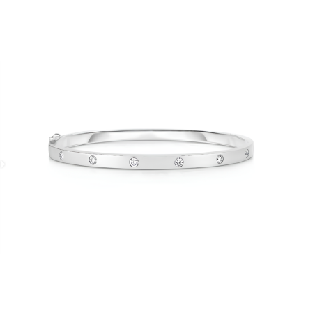 Bracciale Rigido Donna Liujo LJ2458 in Acciaio 316l Silver con Zirconi Bianchi