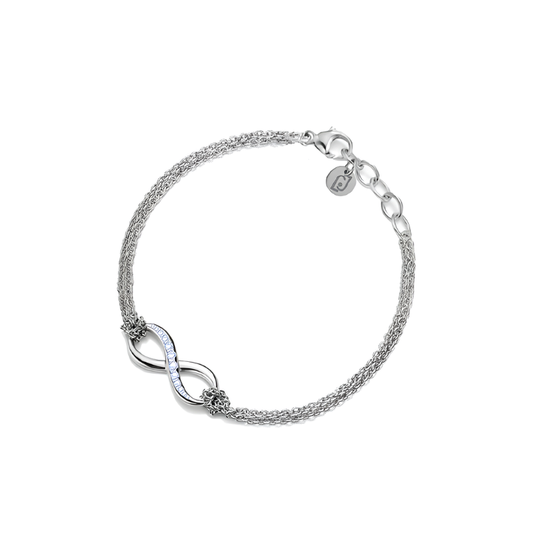 Bracciale Donna Liujo LJ2516 in Acciaio 316l Silver con Infinto Centrale e Zirconi Bianchi Bracciale Donna Liujo LJ2516 in Acciaio 316l Silver con Infinto Centrale e Zirconi Bianchi