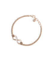 Bracciale Donna Liujo LJ2518 in Acciaio 316l Pvd Oro Rosa con Infinto Centrale e Zirconi Bianchi