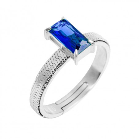 Anello Donna Marlù 31AN0003B-S Sparkless in Acciaio Silver con Zircone Blu