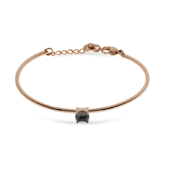 Bracciale Donna Liujo LJ2544 in Acciaio 316l Pvd Oro Rosa Con Cristallo NeroCentrale