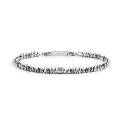 Bracciale Uomo Marlù Sparkles 1BR0060-E in Acciaio Grigio con Ematite