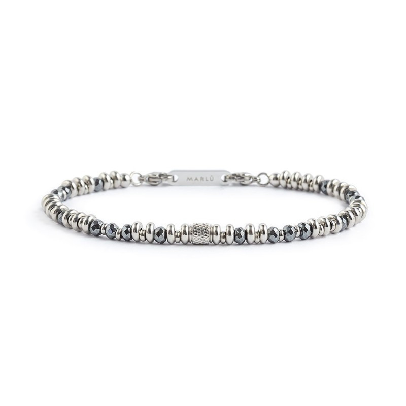 Bracciale Marlù Uomo 1BR0060-E Acciaio Grigio con Ematite | Bracciali Marlù