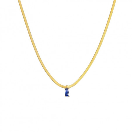 Collana Donna Marlù Sparkles 31CN0001G-B in Acciaio Pvd Oro Snake con Zircone Blu