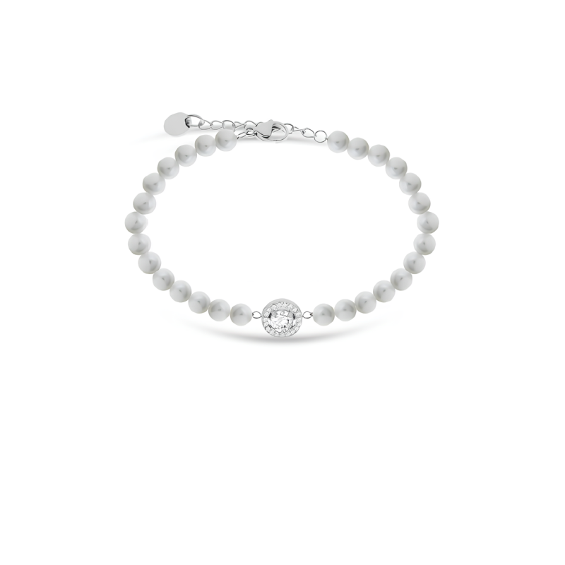Bracciale con Perle Donna Liujo LJ2580 in Acciaio 316l Centrale con Zirconi Bracciale con Perle Donna Liujo LJ2580 in Acciaio 316l Centrale con Zirconi