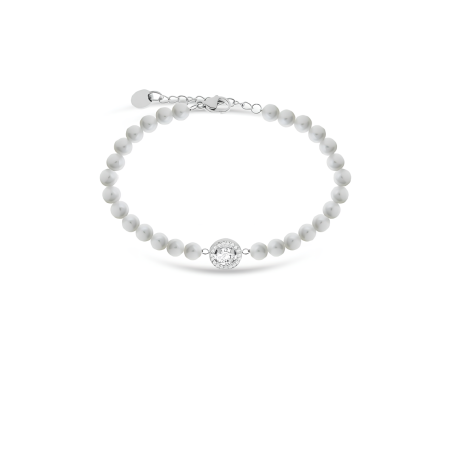 Bracciale con Perle Donna Liujo LJ2580 in Acciaio 316l Centrale con Zirconi