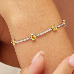 Bracciale Donna Brosway FEY05 Fancy in Acciaio Silver e Cristalli Gialli