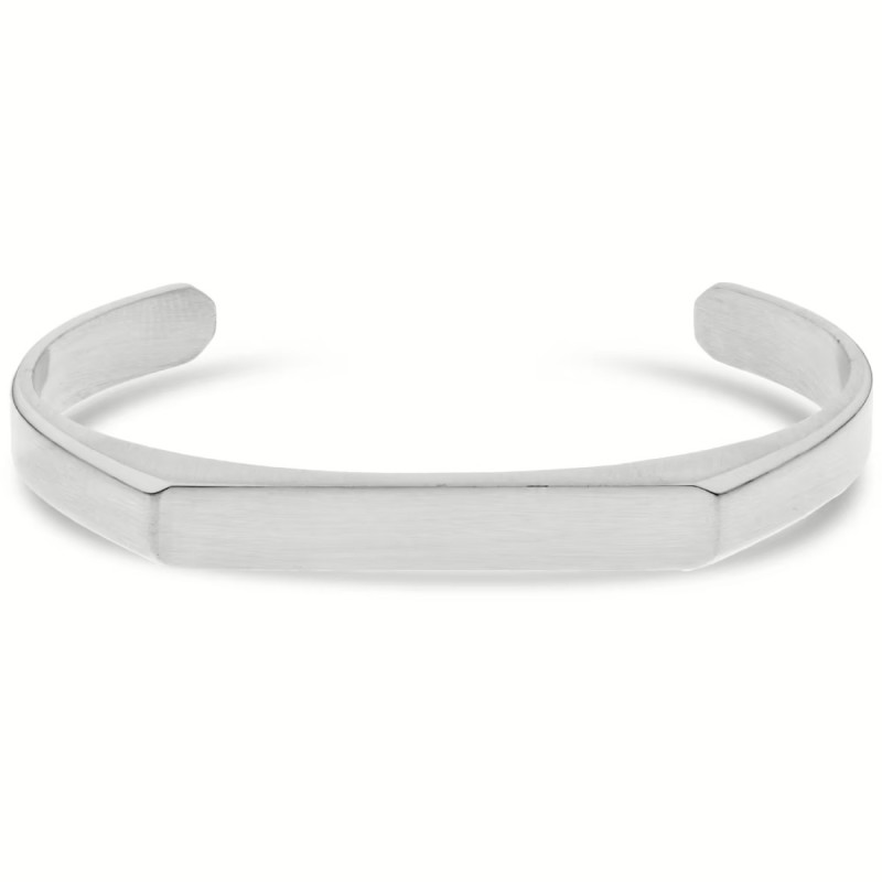 Bracciale Uomo Liu Jo Acciaio Rigido Satinato Targhetta MLJ481 Bracciale Uomo Liu Jo Acciaio Rigido Satinato Targhetta MLJ481