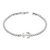 Bracciale Uomo Liu Jo Tennis Acciaio zirconi Bianchi con ancora centrale MLJ506