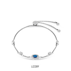 Bracciale Donna Liu Jo Acciaio Punto Luce Zirconi Bianchi e Blu LJ2289