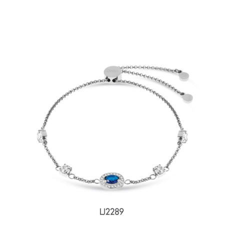 Bracciale Donna Liu Jo Acciaio Punto Luce Zirconi Bianchi e Blu LJ2289