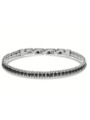 Bracciale Uomo Liu Jo Tennis in Acciaio zirconi Neri MLJ525