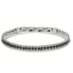 Bracciale Uomo Liu Jo Tennis in Acciaio zirconi Neri MLJ525