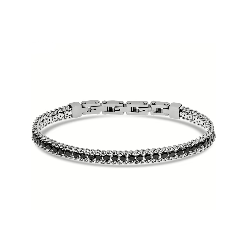 Bracciale Uomo Liu Jo Tennis in Acciaio zirconi Neri MLJ525 Bracciale Uomo Liu Jo Tennis in Acciaio zirconi Neri MLJ525