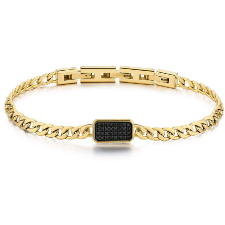 Bracciale Donna Brosway Ink BIK115 in Acciaio Colore Oro e Swarosvki Nero