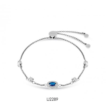 Bracciale Donna Liu Jo Acciaio Punto Luce Zirconi Bianchi e Blu LJ2289