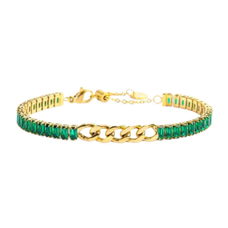 copy of Bracciale Tennis Unisex Marlù 33BR0021-V in Acciaio Silver con Zirconi Verdi