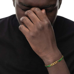 Bracciale Tennis Unisex Marlù 33BR0021G-V in Acciaio Pvd Oro con Zirconi Verdi