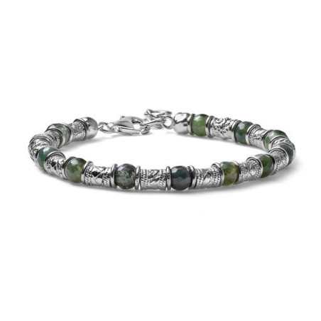 Bracciale Uomo Maria Cristina Sterling G4147 in Argento Rosa 925% Silvere e Agata Verde
