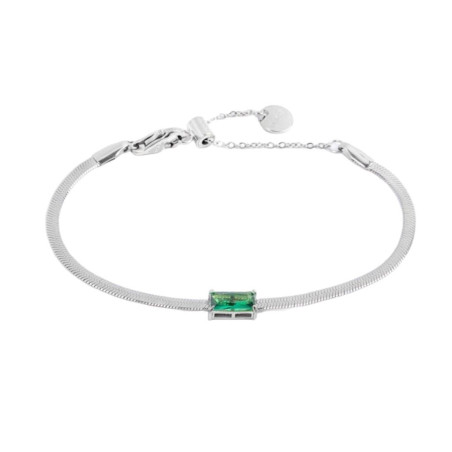 Bracciale Donna Marlù Sparkles 31BR0010-S in Acciaio Silver con Zircone Verde