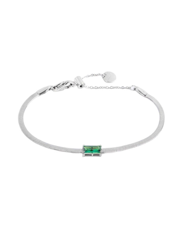 Bracciale Donna Marlù Sparkles 31BR0010-S in Acciaio Silver con Zircone Verde