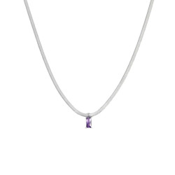 ollana Donna Marlù Sparkles 31CN0001-P in Acciaio Silver Snake con Zircone Viola