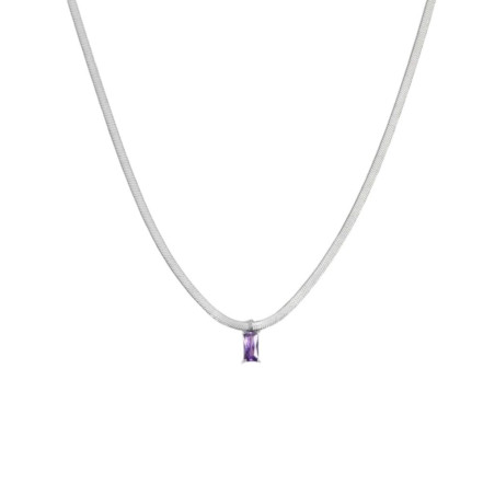 ollana Donna Marlù Sparkles 31CN0001-P in Acciaio Silver Snake con Zircone Viola